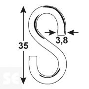 Gancho S Galvanizado 3,8x35 mm Vz (4 uds.)