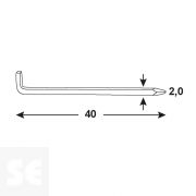Gancho Acero Amarillo Cincado 2,0x40 mm Vz (40 uds.)