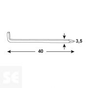 Gancho Acero Latonado 3,5x40 mm Vz (10 uds.)