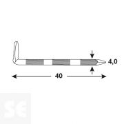 Gancho Acero 40 mm 4,0x40 Vz (15 uds.)