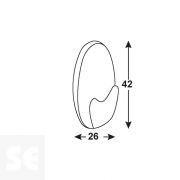 Gancho Adhesivo Blanco 42x26 mm (2 uds.)