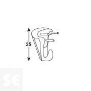 Gancho Acero Blanco 25 mm (6 uds.)