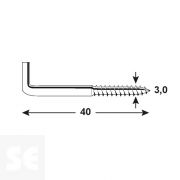 Goznes Cincado 40 mm 3,0x40 Vz (20 uds.)