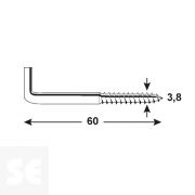Goznes Cincado 3,8x60 mm Vz (8 uds.)