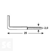 Goznes Adhesivo Cincado 20mm 2,0x25 (30 uds.)