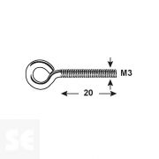 Hembrilla Cerrada Métrica Cincada M3x20 mm (20 uds.)