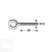 Hembrilla Cerrada Métrica Cincada M10x80 mm (2 uds.)
