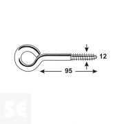 Hembrilla Cerrada Madera Cincada 12x95 mm (2 uds)
