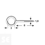 Hembrilla Cerrada Madera Cincada 1,8x8x3 mm (50 uds.)