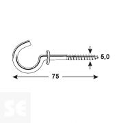 Hembrilla Con Tope Galvanizada 5,0x75 mm (8 uds.)