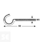 Hembrilla Abierta Métrica Cincada M5x50 mm (8 uds.)