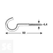 Hembrilla Tendero 50 mm 4,4x50 mm Vz K W (6 uds.)