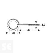 Hembrilla Cerrada Madera Negra 4,0x40x20 mm (4 uds.)