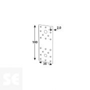 Platina Recta Acero Inoxidable A2 100x35x2mm. (1u.)                