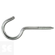 Hembrilla Abierta 2x20mm. con rosca de Madera Galvanizado Screw Hooks Curved (30u.)