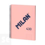Libreta A4 Rosa 80f. Espiral Líneas 430