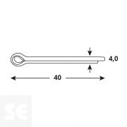 Listón de Seguridad Cincado 4,0x40 mm Vz 1234 (15 uds.)