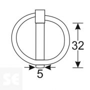 Listón de Seguridad Cincado Ø 5x32 mm Vz 11023 (2 uds.)