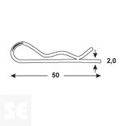 Listón de Seguridad Cincado 2,0x45 mm Vz (6 uds.)