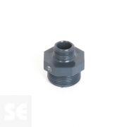 Machón de reducción de PVC gris doble rosca