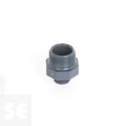 Machón de reducción de PVC gris doble rosca