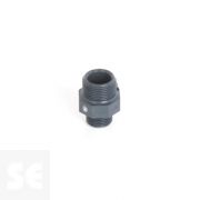 Machón de reducción de PVC gris doble rosca