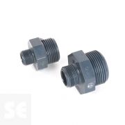 Machón de reducción de PVC gris doble rosca