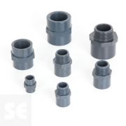 Manguito de PVC gris encolar y roscar