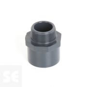 Manguito de PVC gris encolar y roscar