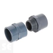 Manguito de PVC gris encolar y roscar