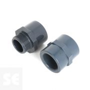 Manguito de PVC gris encolar y roscar