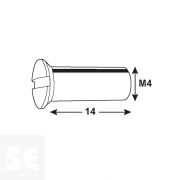 Manguitos Latón Niquelado M4x14 mm Cuzn, Vni (6 uds.)