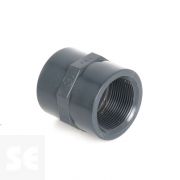 Manguito de PVC gris roscar