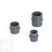 Manguito de PVC gris roscar