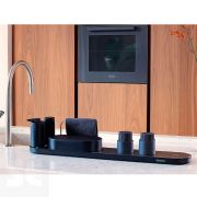 Organizador + Bandeja de Secado + Dosificador y Exprimidor de Jabón - Negro