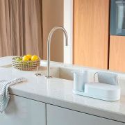 Organizador + Dosificador y Exprimidor de Jabón - Blanco