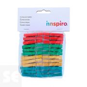 Pinzas Madera Mix Colores 48x7mm. 48u. 99600