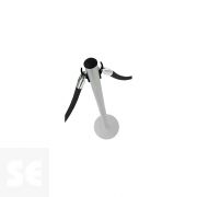 Poste Metálico Cromado para Cordón de 320 x 940 mm