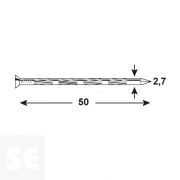 Puntas de Acero Rascada 2,7x50mm. (30u.)