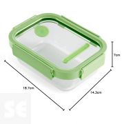 Recipiente Hermético 100% Vidrio Rectangular 640ml