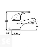 Monomando Piccolo Grifo Lavabo Cromado
