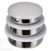 Set de 3 contenedores acero inoxidable 14+16+18 cm
