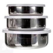 Set de 3 contenedores acero inoxidable 14+16+18 cm