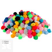 Maxi Pack Pompones para Enfilar Surtidos 25mm 600u.