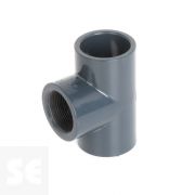 T de PVC gris encolar y roscar