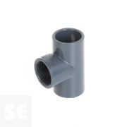T de PVC gris encolar y roscar