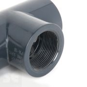 T de PVC gris encolar y roscar
