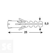 Tacos PVC 5 mm. (60u.)