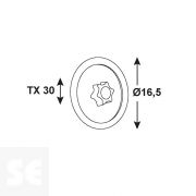 Tapa Plástico Tornillos diámetro 16,5mm. Tx 30 Blanco (50u.)