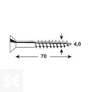 Tirafondo 4,0x70 mm -  Pz Galvanizado (20 uds.)